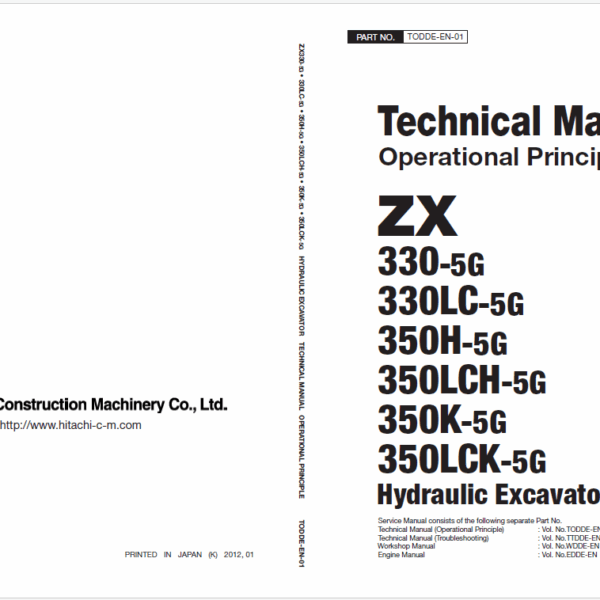 ZX330-5G,ZX330LC-5G,ZX350H-5G,ZX350LCH-5G,ZX350K-5G,ZX350LCK-5G Technical Manual (Operational Principle)