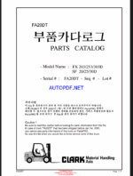 Clark FX203, FX253, FX303D, SF20, SF25, SF30D Forklift Parts Manual (FA20DT)
