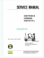Clark C60d, C70d, C80d, C80D900, C60L, C70L, C75L Forklift Service Manual (SM1023)