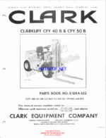 Clark Clarklift CFY40B, CFY50B Forklift Parts Manual (X108A)