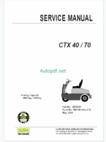 Clark CTX 40-70 Low Tractor Service Manual (SM849)