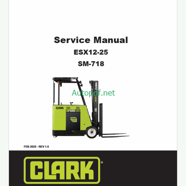 Clark ESX12-25 Forklift Service Manual (SM718)
