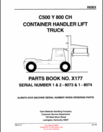 Clark C500 Y 800CH Container Handler Lift Truck Parts Manual (X177)