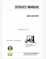 Clark GEX40, GEX45, GEX50 Forklift Service Manual (SM889)