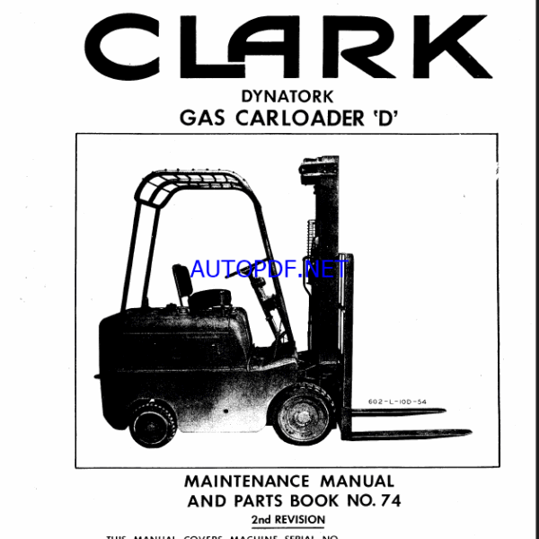Clark Dynatork Gas Carloader D Forklift Parts Manual (No74_Dynatork)