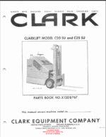 Clark Clarklift Model C20 SU, C25 SU Forklift Parts Manual (X120B)
