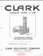 Clark Clarklift Model CY200 Forklift Parts Manual (X78A)