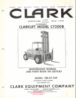 Clark Clarklift Model CY200B Forklift Parts Manual (GX78B3)