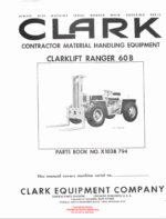 Clark Clarklift Ranger 60B Forklift Parts Manual (X103B)