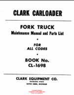 Clark Carloader Fork Truck Maintenance and Parts Manual (CL-1698_2)