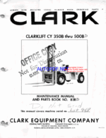 Clark Clarklift CY350B thru CY500B D Forklift Parts Manual (83BD)