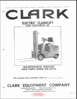 Clark Electric Clarklift Low Silhouette-20 Forklift Parts Manual (XS7A)