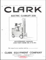 Clark Electric Clarklift 20B Forklift Parts Manual (X7B)