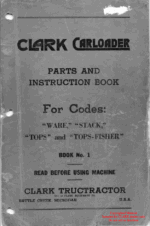 Clark Carloader Ware, Stack, Tops, Tops-Fisher Parts and Instruction Book (No. 1)