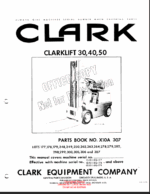 Clark Clarklift 30, 40, 50 Forklift Parts Manual (X10A)