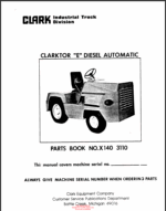 Clark Clarktor E Diesel Automatic Parts Manual (X140)