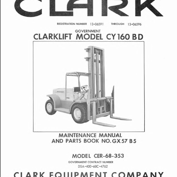 Clark Clarklift CY160B D Parts Manual (GX57B5)
