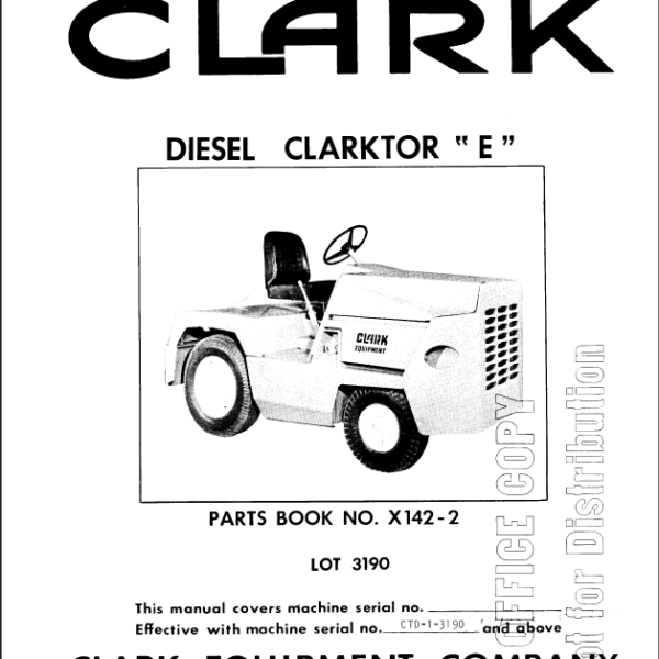 Clark Diesel Clarktor E Parts Manual (X142-2)