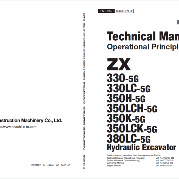 ZX330-5G,ZX330LC-5G,ZX350H-5G350LCH-5G350K-5G,ZX350LCK-5G,ZX380LC-5G Technical Manual (Operational Principle)
