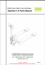 Clark CJ55A Hand Pallet Truck with Brake Operator and Parts Manual