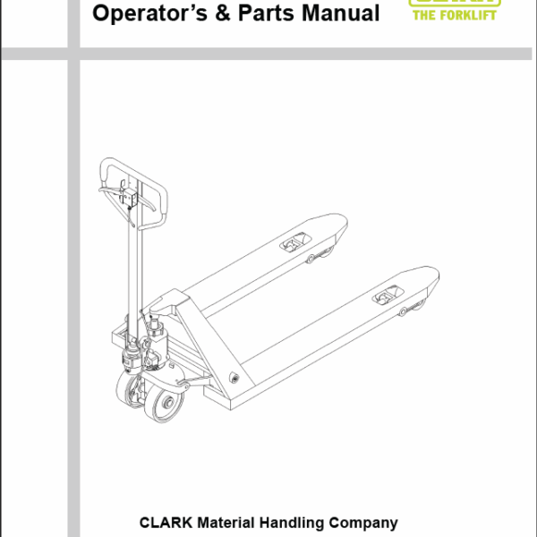 Clark CJ55A Hand Pallet Truck with Brake Operator and Parts Manual