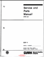 Clark CSP15 Staker Service and Parts Manual (CSP_SPM625)