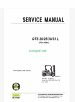 Clark GTS20, GTS25, GTS30, GTS33 L PSI4G64 Forklift Service Manual (SM1024)