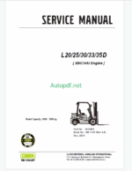 Clark L20, L25, L30, L33, L35 L HMC Theta 2.4 Engine Forklift Service Manual (SM1147)