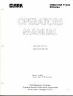 Clark C500-100, C500-120 D, C500-Y100, C500-Y150 D Forklift Operators Manual (O-299)