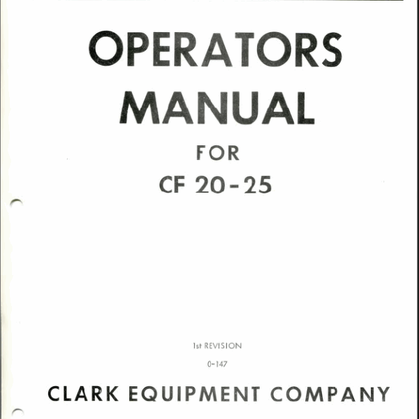 Clark CF20-25 Forklift Operators Manual (O-147)
