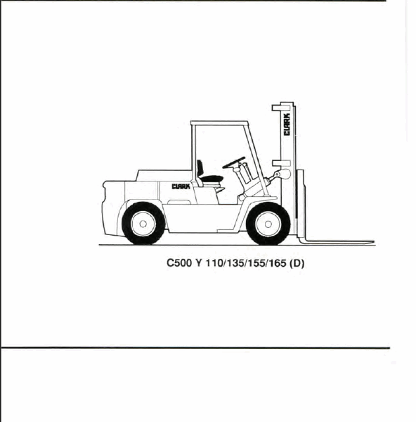 Clark C500Y110, C500Y135, C500Y155, C500Y165 D Forklift Operators Manual (OM-591)
