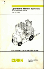 Clark CGC20-30H, CGP20-30H, CDP20-30H Forklift Operators Manual (OM-602)