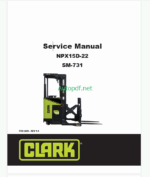 Clark NPX15D-2 Forklift Service Manual (SM731)