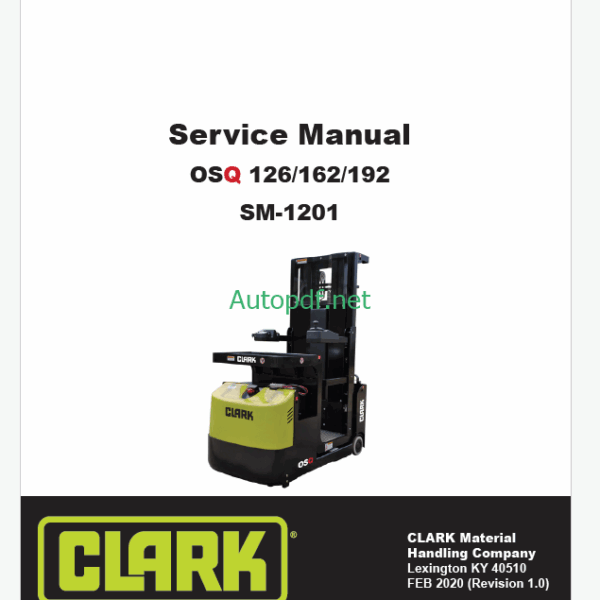 Clark QSQ126, QSQ162, QSQ192 Service Manual (SM1201)