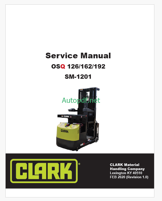 Clark QSQ126, QSQ162, QSQ192 Service Manual (SM1201)