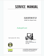 Clark S20, S25, S30, D35D Isuzu Tier 4 Engine Truck Forklift Service Manual (SM1081)
