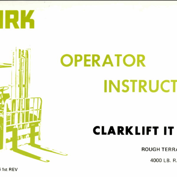 Clark Clarklift 40B Lift Truck Operators Manual (OI-366)