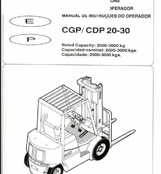 Clark CGP, CDP 20-30 Forklift Operators Manual (OM-610)