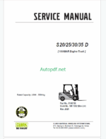 Clark S20, S25, S30, S35 D Yanmar Engine Truck Forklift Service Manual (SM1082)