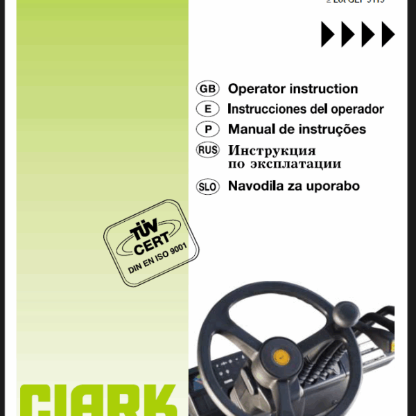 Clark CGP40-50H, CDP40-50H Forklift Operators Manual (OI-772)