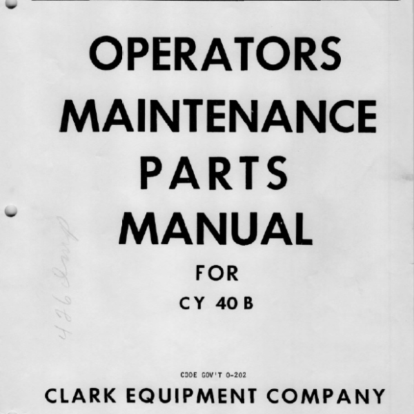 Clark CY40B Forklift Operator and Maintenance Manual (O-202)
