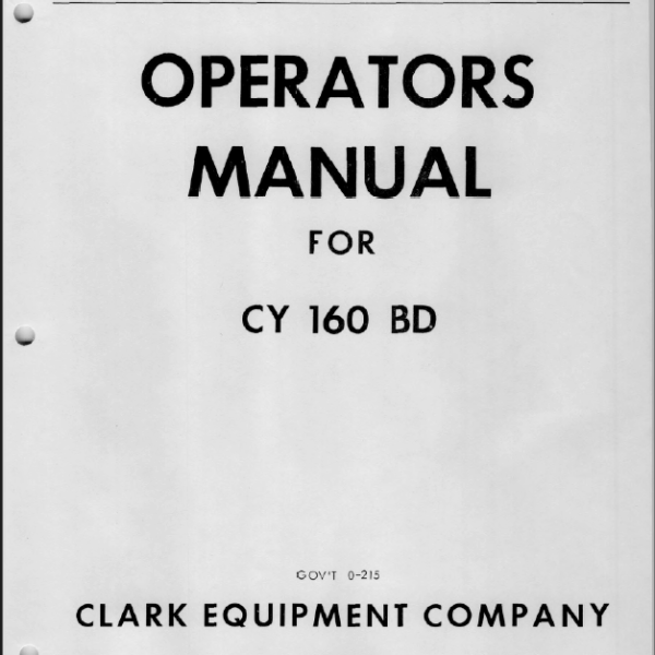 Clark CY160 BD Forklift Operators Manual (O-215)