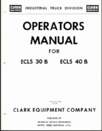 Clark ECLS30B, ECLS40B Forklift Operators Manual (O-150)