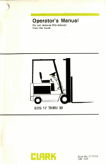 Clark ECS17 thru 30 Forklift Operators Manual (OM-548)