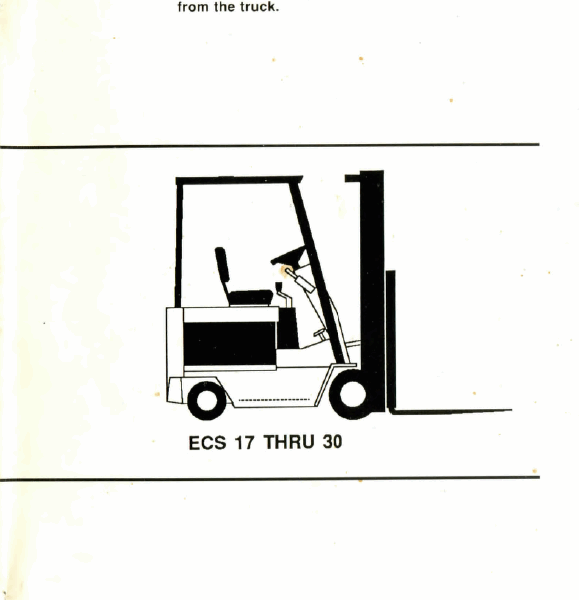 Clark ECS17 thru 30 Forklift Operators Manual (OM-548)