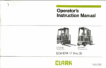 Clark ECA, EPA 17 thru 30 Forklift Operators Manual (OI-510)