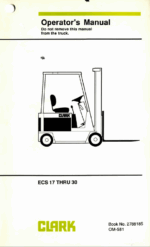 Clark ECS 17 thru 30 Forklift Operators Manual (OM-581)