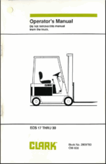 Clark ECS 17 thru 30 Forklift Operators Manual (OM-608)