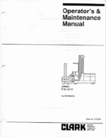 Clark ETA12, ETA15 Forklift Operators Manual (OM-559)