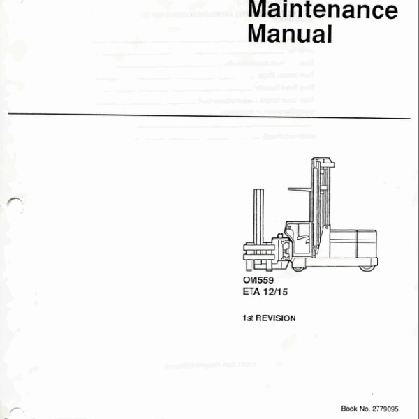 Clark ETA12, ETA15 Forklift Operators Manual (OM-559)